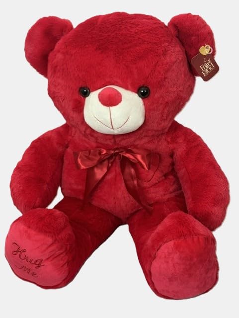 Giant Red Teddy Bear with Ribbon Bow, Soft Plush Stuffed Animal, 90cm or 50cm - Image 2