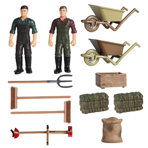 Bauernhofspielzeug, 12-teilig/Set, Simulation, realistische Bauernfiguren, Bauernhof-Spielset, Modellszenen-Zubehör, kleines pädagogisches Spielset für Kinder, Bauernhofspielzeug für Kleinkinder