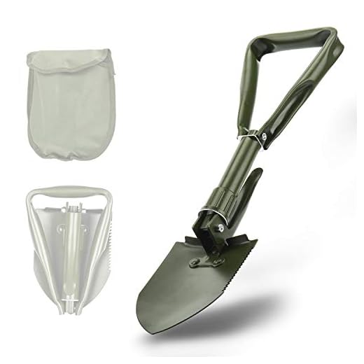 SUNHOO Collapsible Shovel Mini, Folding Spade Shovels for Digging, Portable Backpacking Car Emergency Kit, Military Style Entrenching Tool for Gardening | Lawn | Camping | Snow | Off Road