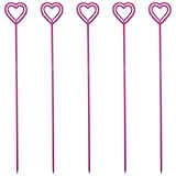 Royer 12 Inch Plastic Heart Valentine's Day Floral Picks, Card Holders, Set of 100 (Transparent Pink) - Made In USA