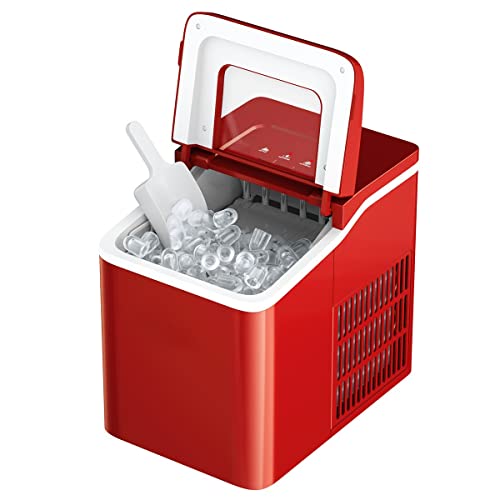 MAT Expert Countertop Nugget Ice Maker, 26LBS/24H, 9 Cubes in 8 Min, Bullet-Shaped Ice Makers, 1.6L Water Tank & 1.6L Bucket, Scoop, Self-Clean Compact Tabletop Ice Maker for Home/Bar/Office (Green)