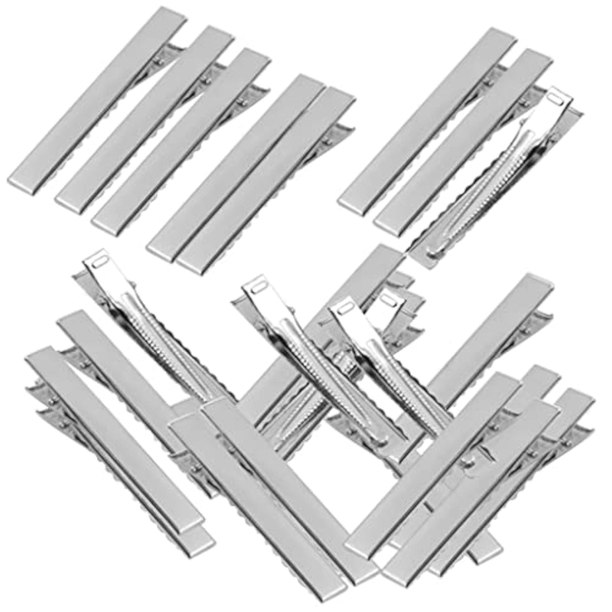 6x50pcs Assorted Size Flat Single Prong Metal Alligator Hair Clips