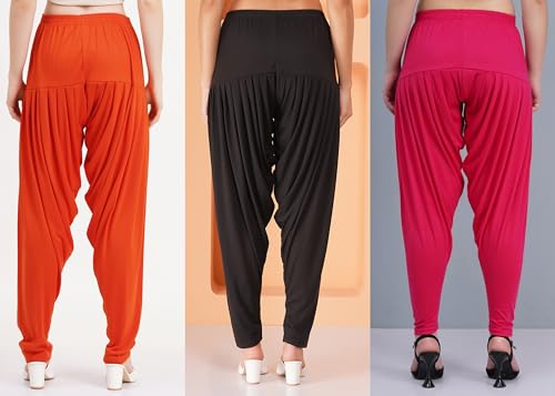 Image of Buy That Trendz Patiyala Pants for Women 3 Combo Patiyala Salwar Harem Viscose Bottoms Pants for Womens