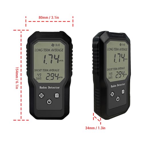 Fafeicy Digital Radon Detector Radon Gas Tester Radon Monitor with Wall Mounted Installation for Home Mine Tunnel Long Short Term Results Display - Image 3