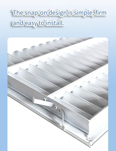 Aluminum Vent Cover for Shoe Cabinet & Wardrobe, Louvered Air Grille Register Cover, Rectangle Design, Cream Finish, 600x200mm - Ideal for Bathroom & Home Use