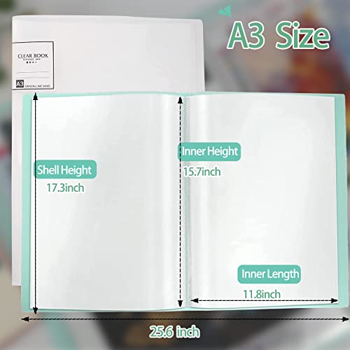 2 Packs A3 Diamond Painting Storage Book, Large 30X40 Diamond Art Storage Presentation Book With 30 Pags, Diamond Painting Art Portfolio Folder, Clear Pockets Artwork Storage Photo Album Refill Pag #TOP2