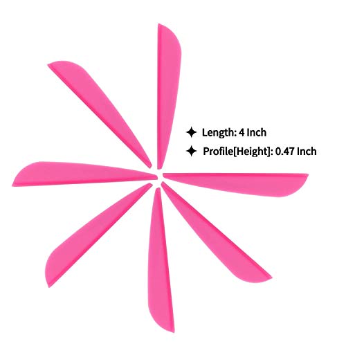 image for Letszhu Arrows Vanes 4 Inch Plastic Feather Fletching for DIY Archery 