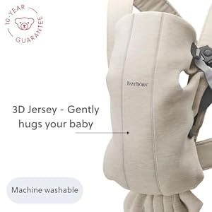 BabyBjörn Baby Carrier Mini, Light Beige, 3D Jersey | Infant Carrier (7-24 lbs), Ergonomic, Easy-to-Use — photo 6 of 6