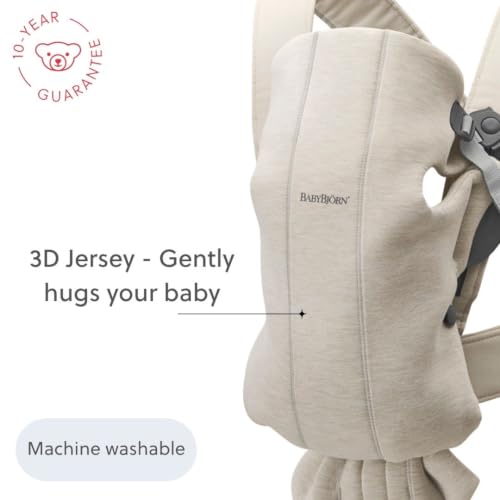 Miniatura 7 de Babybjörn Mochila Porta Bebé Mini, Jersey 3d, Beige Claro