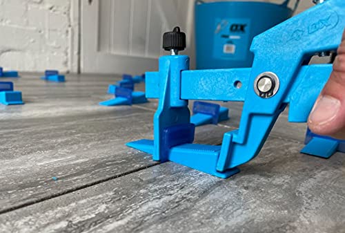 OX Tools Fliesen-Nivelliersystem Keil und Abstandshalter – Set mit 100 Keilen und 100 2 x 13 mm Abstandshaltern + Zange