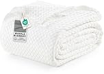 Utopia Bedding 100% Cotton Waffle Weave Blanket Twin Size for Bed - Lightweight, Breathable Summer Blanket, Soft Cozy Gift for Mother’s Day Home Decor (White, 90x72 Inch)