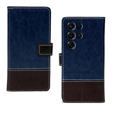 Image of amazon basics Samsung Galaxy S26 Ultra 5G Flip Cover | Card Pockets Wallet & Stand | Flip Cover for Samsung Galaxy S26 Ultra 5G (Blue Coffee)