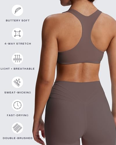 Image of Aoxjox Define Sculpt Racerback Sports Bra | women's workout fitness yoga crop tank, breathable fabric, 4-way stretch, moisture-wicking, gym essential