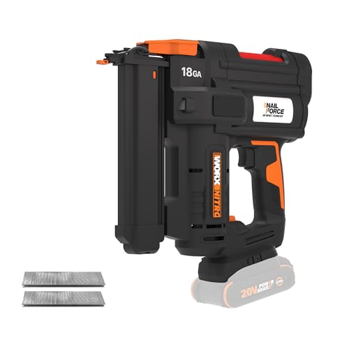 Worx Nitro 20V Cordless 18-Gauge Narrow Crown Stapler, Cordless Staple Gun Fires Up to 80 Staples/Min, Battery Powered Staple Gun with Tool-Free Jam R