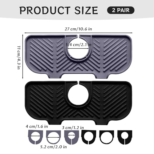 Alfombrilla para grifo de cocina: encimera seca y protector de tres agujeros 3