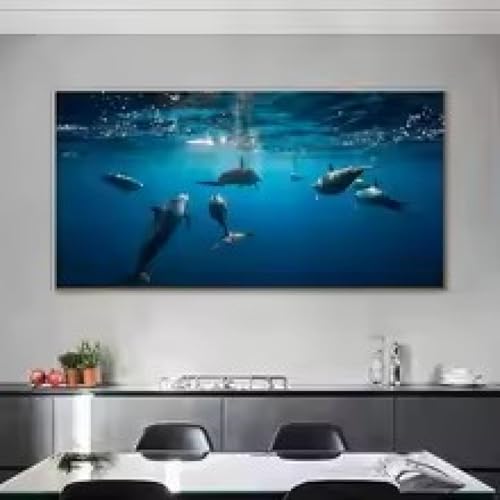 Peinture animalière dauphins pour créer un salon zen et moderne