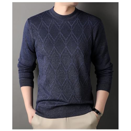 Man Knit Pullover Solid Color Comfortable and Casual Soft Thickened Added Velvet Sweater3