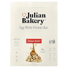 Julian Bakery Egg White Protein BarPeanut Butter, 12 Bars, 2.1oz 60 g Each | 20g Protein | 17g Fiber | 1g Sugar