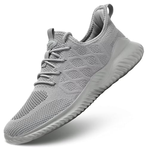 Mens Running Shoes Slip-on Walking Tennis Sneakers Mesh Lightweight Breathable Casual Soft Sole Work Shoes