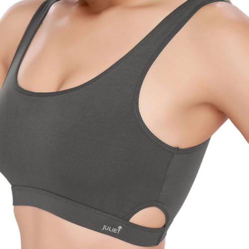 Image of juliet Women's Non Padded Non Wired Cotton Sports Bra JS 90-4 Dark Grey 2XL