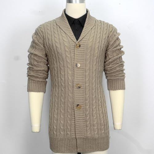 Men's Cable Knit Open Front Sweater Button Down Casual Fashion Long Sweater Cardigan Solid Outdoor Sweaters2
