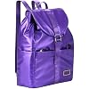 Womens Metallic Shiny Backpack - Purple Trendy Waterproof Drawstring Puffer Bag, Y2K Fashion Backpack with Laptop Sleeve for Travel, Daily