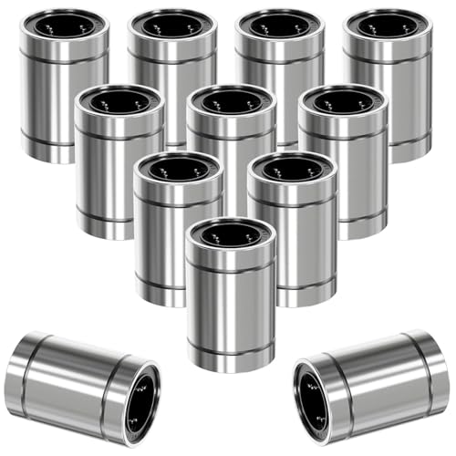 Image of LM8UU Linear Motion Ball Bearing 8mm ID 15mm OD 24mm Length Pack of 12 Chrome Steel Bushing Bearings for 3D Printers CNC Machines Linear Rails Shaft Rod Motion Guide Systems