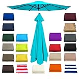 Generisch Terrassenschirm Ersatzdach, UV-Schutz Ampelschirm Bezug Ersatz Sonnenschirm Stoffbezug, Ersatzbezug Für Garten, Strand, Pool(Blauer See,2.5m(6Ribs))