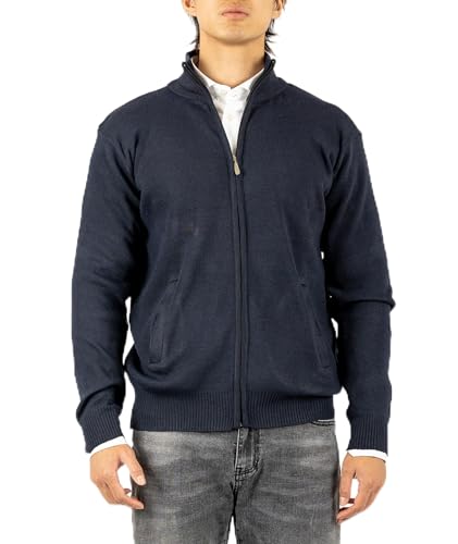 TONY BACKER - Camisola com fecho de correr para homem, elegante e confortável, casaco leve mas quente, adequado para meia-estação, camisola homem 4 cores, Turquesa, 3XL