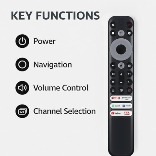 Image of Compatible for TCL Tv Remote Original RC902V Model Bezel-Series P635 Pro Series Non Voice Command Remote Control (Without Google Assistant Feature).
