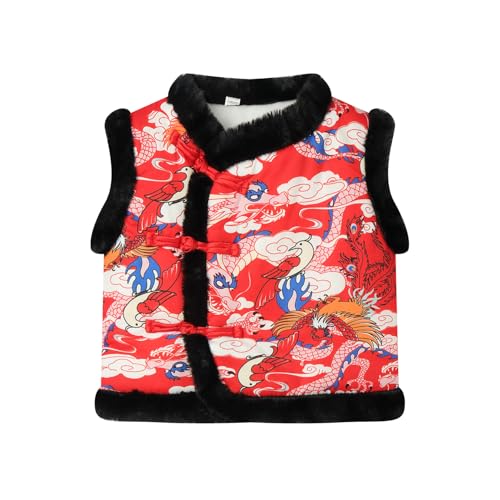 Image of Mud Kingdom Boys Girls Chinese New Year Vest Fleece Lining Sleeveless Outerwear