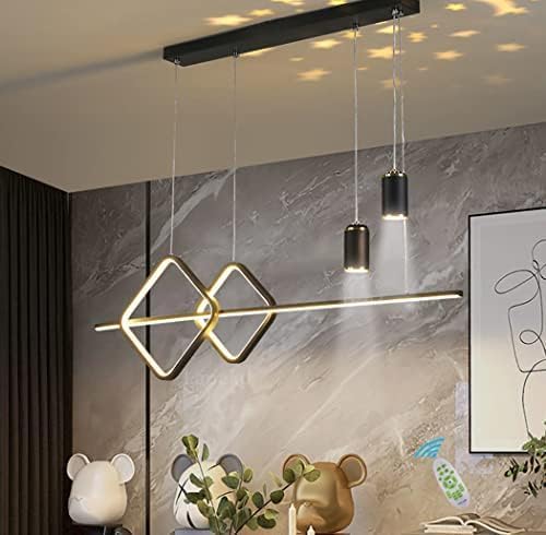 YangRy Pendant Light Modern Pendant Light Dining Room LED Dining Table Lamp Dimmable with Remote Control Office Height Adjustable Hanging Lamp Living Room Decorative Hanging Lights for Be Star of Light