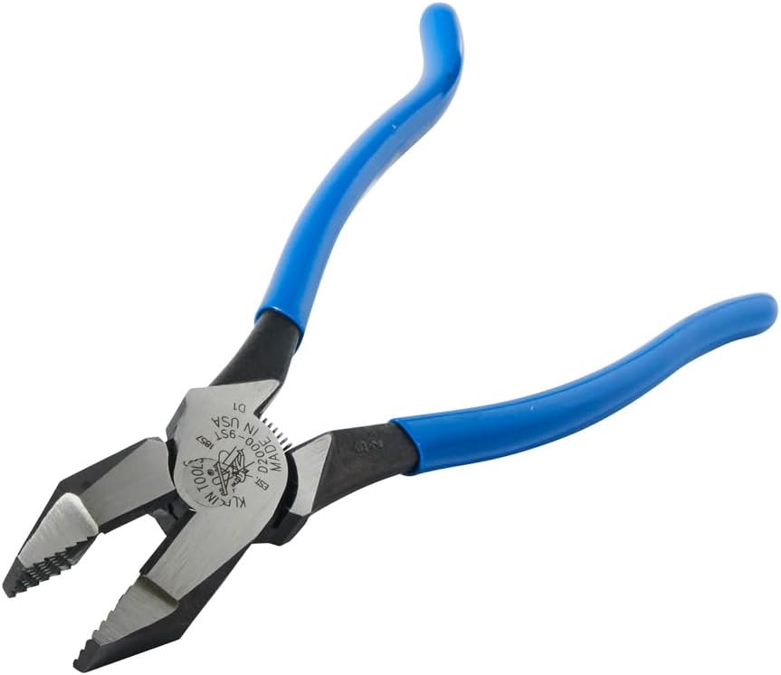 Klein Tools D2000-9ST Pliers, Made in USA, Side Cutters are Heavy-Duty 9-Inch Ironworker Pliers for Rebar, ACSR, Screws, Nails and Most Hardened Wire