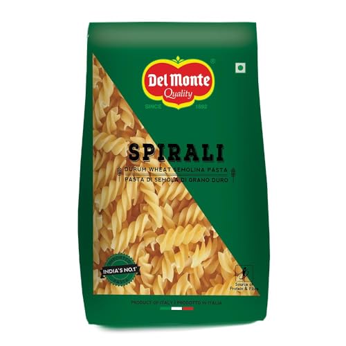 Image of Del Monte Spirali Pasta (Imported from Italy) | 100% Durum Wheat Semolina, 500g| No Maida | High in dietary fibre | Source of protein | Cholesterol Free | Low Calories | No Artificial Ingredients, Salt & Sugar