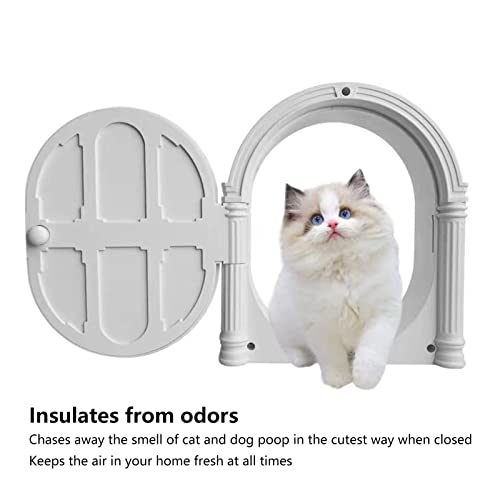Porta Arqueada para Gatos, Porta Interna para Animais de Estimação Linda Branca Sem Abas para Pequen