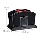 Relaxdays, schwarz Kartenmischer Elektrisch, Leder, 4 Decks, Automatische Kartenmischmaschine zum Mischen von Karten, Standard