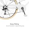 Glerc 24 Inch Girls Cruiser Bike 6-Speed Cruiser Women's Hybird Bicycle for Ages 7 8 9 10 11 Years Old with Wicker Basket. Lightweight Frame and Fork, Color White #5