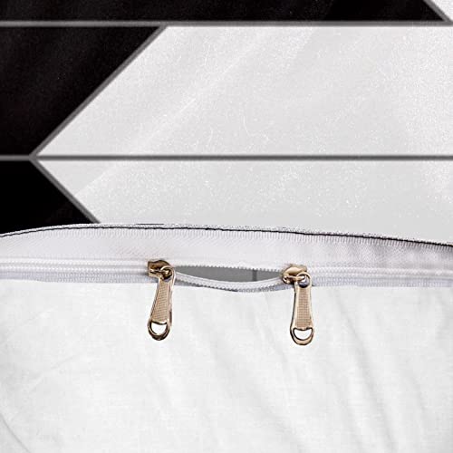 Housse de couette imprimé plumes géométriques avec taies d'oreiller douces