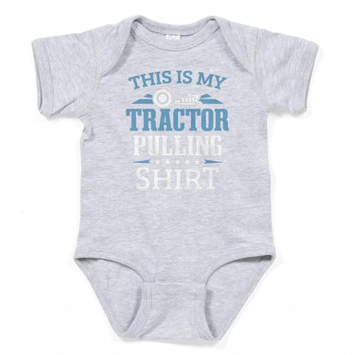 Image of CafePress This is My Tractor Pulling Shirt Truck P Body Suit Cute Baby Bodysuit Romper Dark Heather Gray