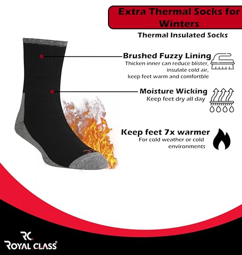 Image of RC. ROYAL CLASS Woolen Socks For Men, Warm Winter Wear Thermal Socks, Pack of 4 Pairs, Free Size,Multicolored