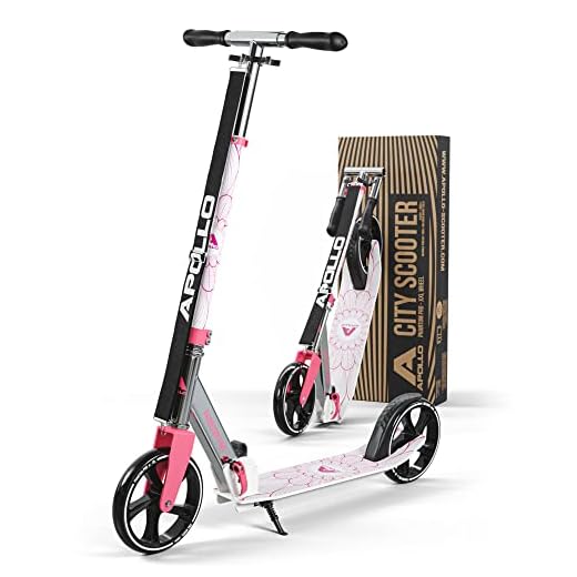 Apollo Phantom Pro City Scooter - XXL-Räder, faltbar, höhenverstellbar, Tretroller für Erwachsene, Kinder und Jugendliche, kompakter City-Roller
