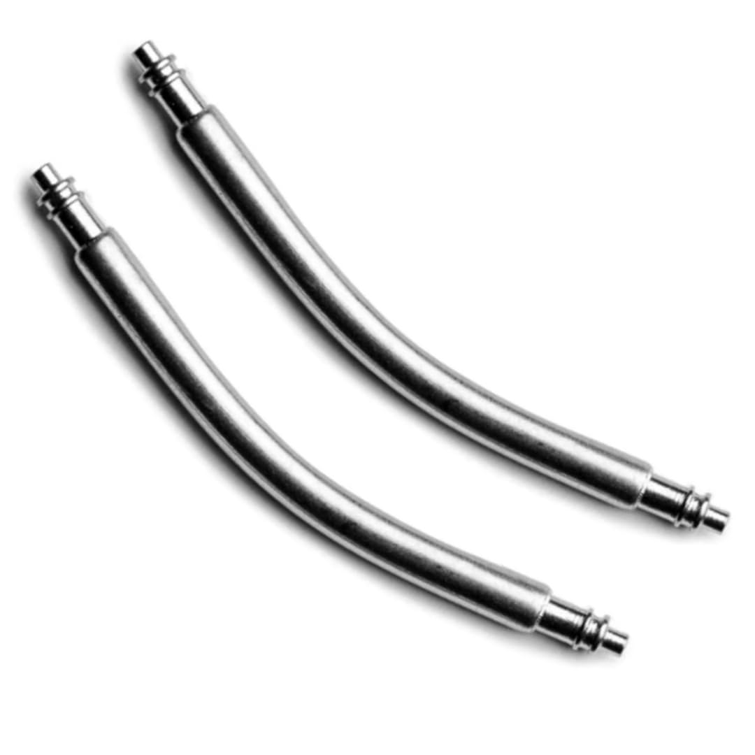 Buckle & Stitch Premium Curved Spring Bar Pins | 1.5mm Diameter | 18 mm | 2 Pack Bent Watch Pins | Waterproof Stainless Steel (18mm)