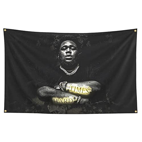 Rod Rapper Wave Flag 3X5 Feet Wall Hanging Flag Decorative Flag Hip Hop Posters Fashion Wall Pop Art For Bedroom Living Room For College Dorm Room Decor Outdoor Parties Gifts Travel Filming Events Festivals (Black-1) #TOP3