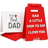 Gifts for Dad from Daughter Son - Mini Love You Dad Sign in Red Envelope, Heartwarming Father's Day Birthday Christmas Gift for Dady, Office Desk Bedside Keepsake, No Assembly Needed