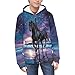 Ozuxouey Black Horse Zip Up Sweatshirt Girls Hoodies 11-13 Purple Zipper Jacket Galaxy Space Long Sleeve Hooded Sweatshirts Fashion Fall Hoodie for Kids Boy Casual Thin Outfits