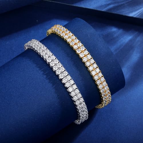 Gemsme Tennis Bracelet for Women 18K White Gold Plated Hypoallergenic 5A+ Cubic Zirconia Bracelets Wedding Party Prom 6.0/6.5/7.0/7.5/8.0 Inch3