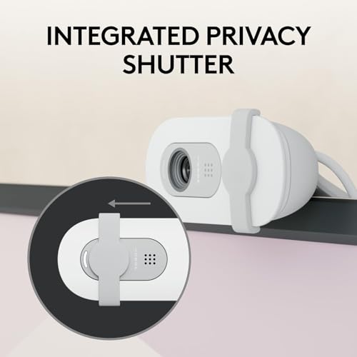 Image of L0GITECH Brio 100 Full HD 1080p Webcam with Built-in Mic, Auto Light Balance, Privacy Shutter, USB Plug & Play Web Camera for PC /Laptop, Compatible with Zoom, Teams & Google Meet, OffWhite (OffWhite)