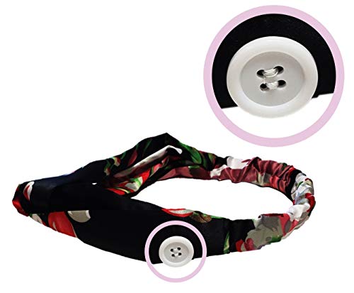 Sove Essentials | 6 Pack Of Headbands With Buttons For Women- For Face Masks And Covers - Ear Saver Prevents Ear Irritation- Chiffon Hair Accessories For Nurses And Doctors. (6 Pack) #TOP3