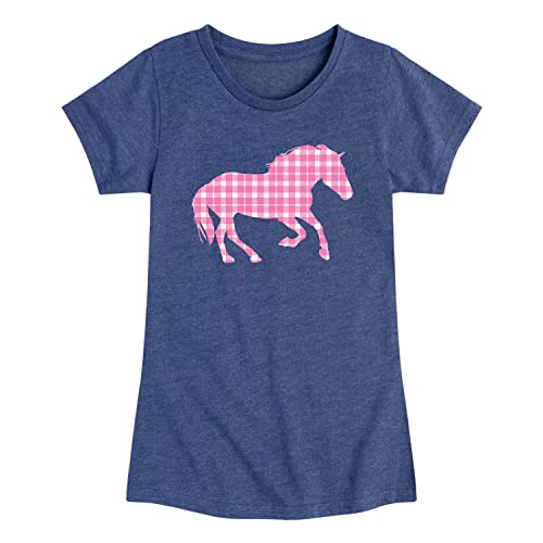Instant Message - Horse Gingham-Girls Toddler and Youth Short Sleeve T-Shirt