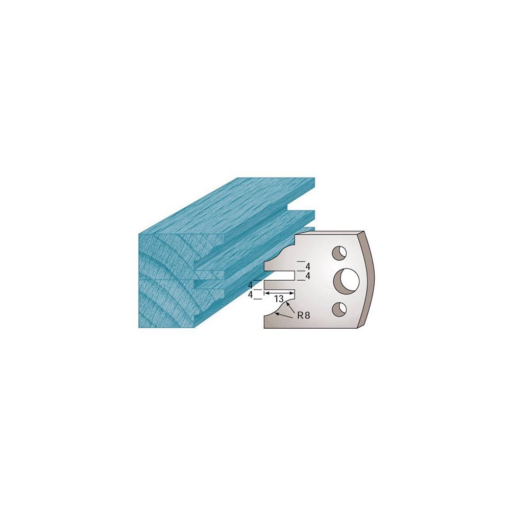 Jeu de 2 fers profilés Ht. 40 x 4 mm profil/contre-profil M97 pour porte-outils de toupie - Diamwood Platinum
